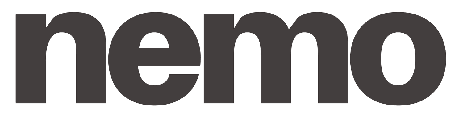 The word 'nemo' displayed in large, bold, black letters.